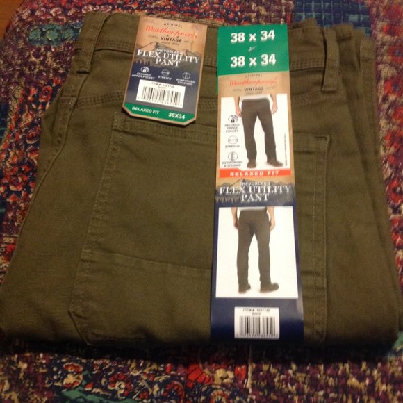 Weatherproof Vintage Men's 38x34 Brown Canvas Relaxed Fit Pants - New With Tags - Picture 3 of 5
